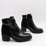 BOTTINES À TALONS EN CUIR