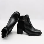 BOTTINES À TALONS EN CUIR
