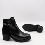 BOTTINES À TALONS EN CUIR