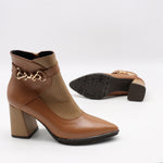 BOTTINES À TALONS ET BOUT POINTU EN CUIR