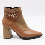 BOTTINES À TALONS ET BOUT POINTU EN CUIR