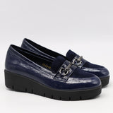 CHAUSSURES COMPENSÉES EN CUIR VERNIS