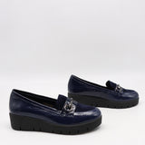 CHAUSSURES COMPENSÉES EN CUIR VERNIS