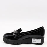 CHAUSSURES COMPENSÉES EN CUIR VERNIS