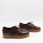 CHAUSSURES À LACETS EN CUIR VERNIS FROISSÉE