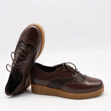 CHAUSSURES À LACETS EN CUIR VERNIS FROISSÉE