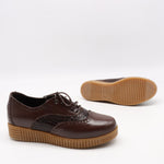 CHAUSSURES À LACETS EN CUIR VERNIS FROISSÉE