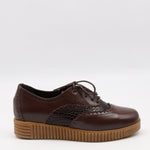 CHAUSSURES À LACETS EN CUIR VERNIS FROISSÉE