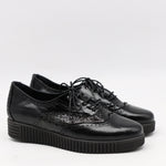 CHAUSSURES À LACETS EN CUIR VERNIS FROISSÉE