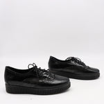 CHAUSSURES À LACETS EN CUIR VERNIS FROISSÉE