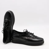 CHAUSSURES À LACETS EN CUIR VERNIS FROISSÉE