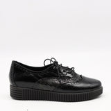 CHAUSSURES À LACETS EN CUIR VERNIS FROISSÉE
