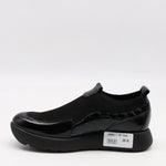 BASKETS EN STRETCH ET CUIR VERNIS