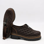 CHAUSSURES MATELASSÉE EN CUIR ET FERMETURE DEVANT