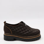 CHAUSSURES MATELASSÉE EN CUIR ET FERMETURE DEVANT