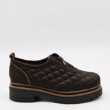 CHAUSSURES MATELASSÉE EN CUIR ET FERMETURE DEVANT