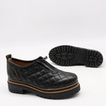 CHAUSSURES MATELASSÉE EN CUIR ET FERMETURE DEVANT