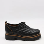 CHAUSSURES MATELASSÉE EN CUIR ET FERMETURE DEVANT