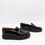 CHAUSSURES À PLATEFORMES EN CUIR VERNIS FROISSÉE
