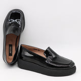 CHAUSSURES À PLATEFORMES EN CUIR VERNIS FROISSÉE