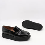 CHAUSSURES À PLATEFORMES EN CUIR VERNIS FROISSÉE