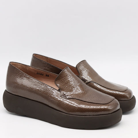 CHAUSSURES À PLATEFORMES EN CUIR VERNIS FROISSÉE