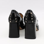 ESCARPINS À TALONS ET BOUT  EN CUIR VERNIS
