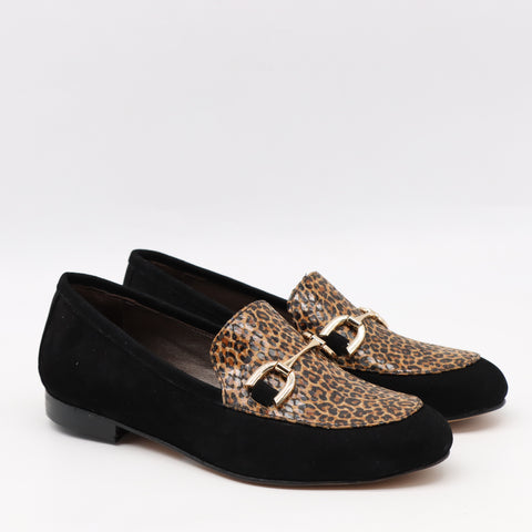 CHAUSSURES PLATES BI-MATIÈRE EN DAIM CUIR