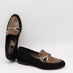 CHAUSSURES PLATES BI-MATIÈRE EN DAIM CUIR