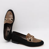 CHAUSSURES PLATES BI-MATIÈRE EN DAIM CUIR