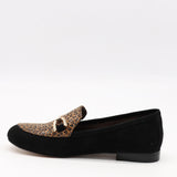 CHAUSSURES PLATES BI-MATIÈRE EN DAIM CUIR