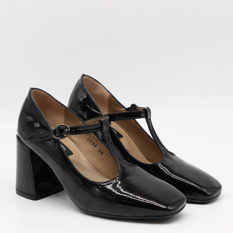 ESCARPINS À BRIDES  EN CUIR VERNIS