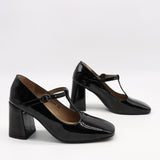 ESCARPINS À BRIDES  EN CUIR VERNIS