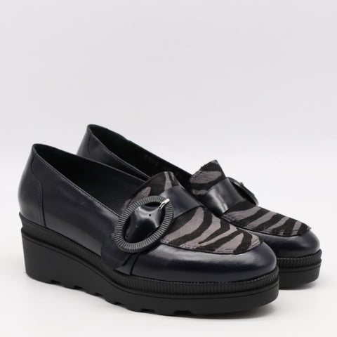 CHAUSSURES COMPENSÉES À BOUCLE EN CUIR