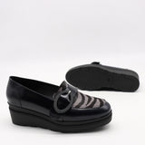CHAUSSURES COMPENSÉES À BOUCLE EN CUIR