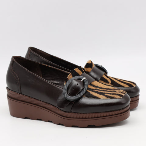 CHAUSSURES COMPENSÉES À BOUCLES EN CUIR