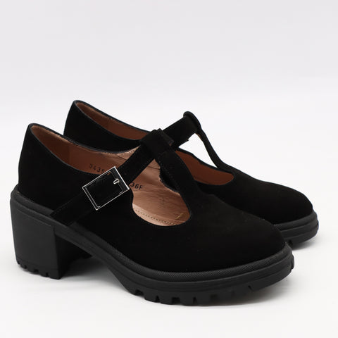 BABIES EN CUIR À TALONS ET SEMELLE CRANTÉE