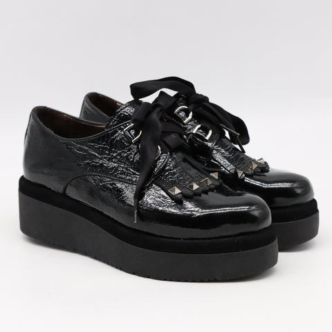DERBIES À PLATEFORMES EN CUIR VERNIS