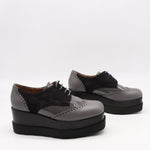 DERBIES COMPENSÉES EN CUIR VERNIS