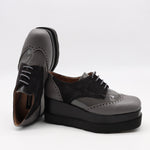 DERBIES COMPENSÉES EN CUIR VERNIS