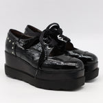 DERBIES COMPENSÉES EN CUIR VERNIS