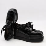 DERBIES COMPENSÉES EN CUIR VERNIS