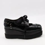 DERBIES COMPENSÉES EN CUIR VERNIS