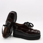 DERBIES COMPENSÉES EN CUIR VERNIS
