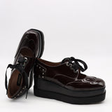 DERBIES COMPENSÉES EN CUIR VERNIS