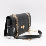 SAC À MAIN EN CUIR ET CHAÎNE DORÉ