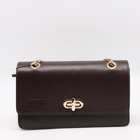 SAC À MAIN EN CUIR ET CHAÎNE DORÉ