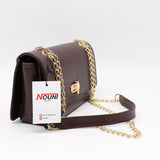 SAC À MAIN EN CUIR ET CHAÎNE DORÉ