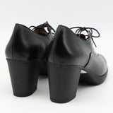 DERBIES À TALONS EN CUIR