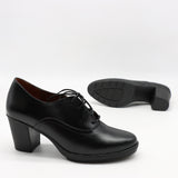 DERBIES À TALONS EN CUIR